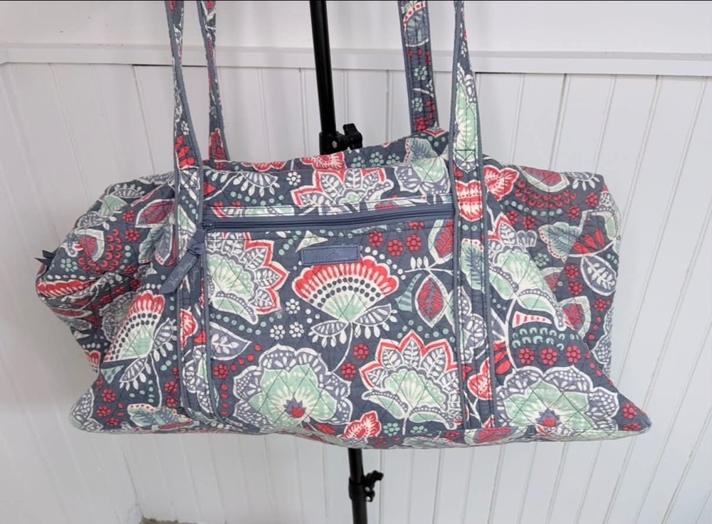 Large Vera Bradley Floral Quilted Duffel/Travel Bag